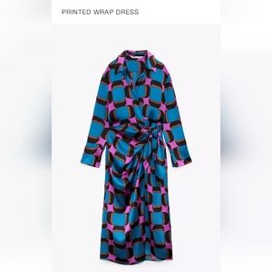 ZARA Vibrant Geometric Wrap Dress